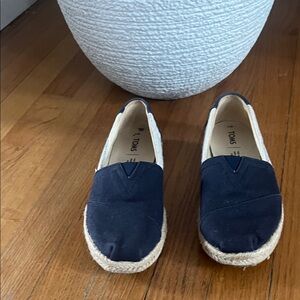 TOMS Navy Canvas Espadrille Slip-On Shoes